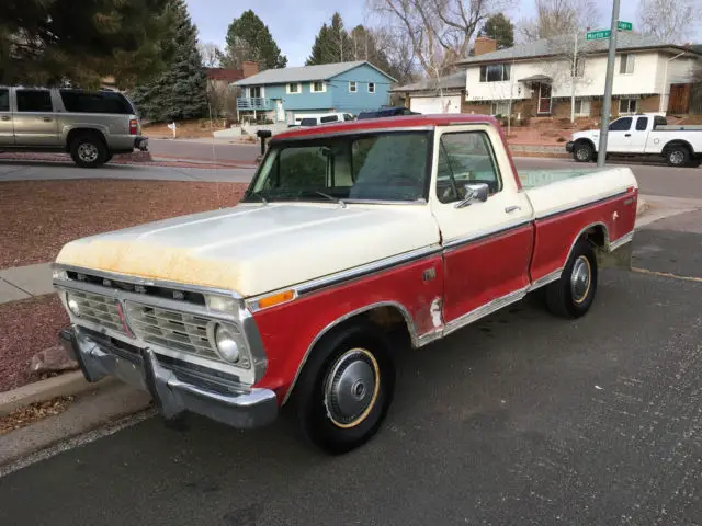 1973 ford f100 xlt ranger 2wd 390 v8 farm truck short bed fleet side factory ac
