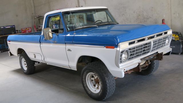1976 ford f-150 custom factory 4x4! 460ci. v8 clean ca truck!!!!!!