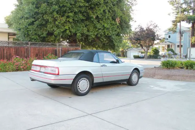 1987 cadillac allante - california car, cadillac silver/red leather interior
