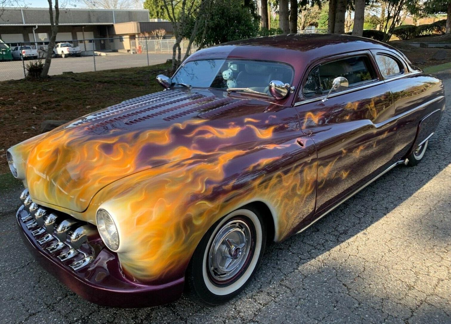 1950 mercury custom fire flames lead sled