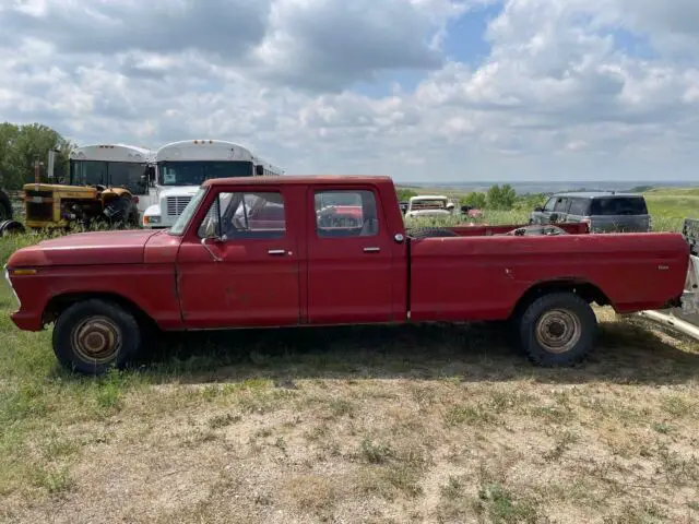 1974 ford f350 pickup red rwd manual crew cab