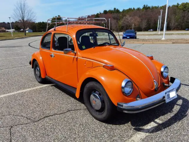 1974 volkswagen beetle - classic vw - manual transmission - orange