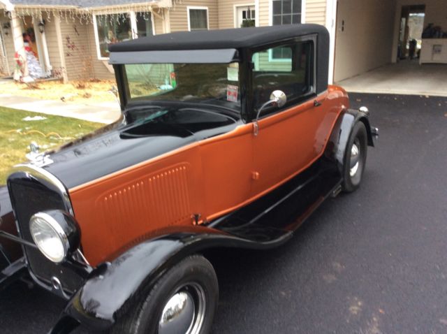 1929 plymouth u coupe street rod with small block chevrolet 700r4 trane