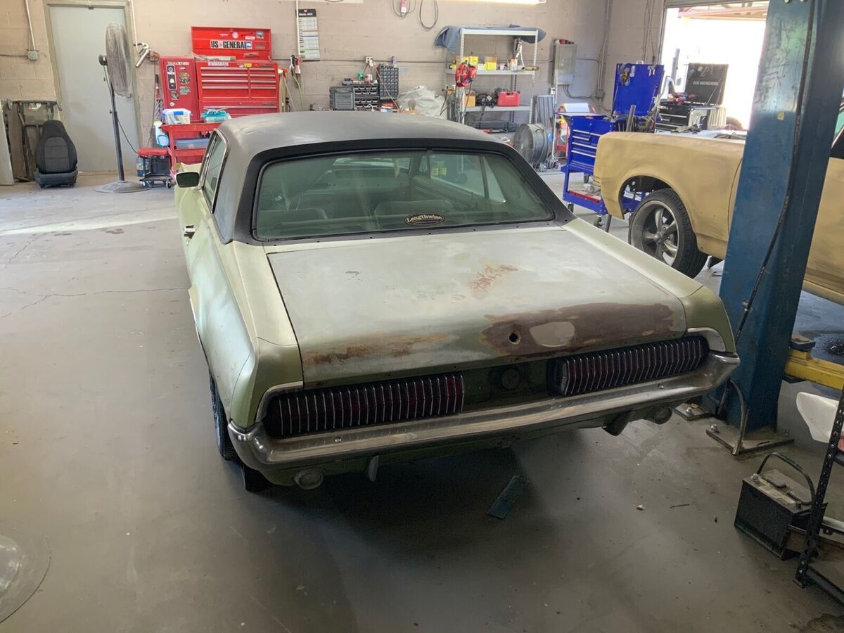 1967 mercury cougar coupe green rwd automatic gt