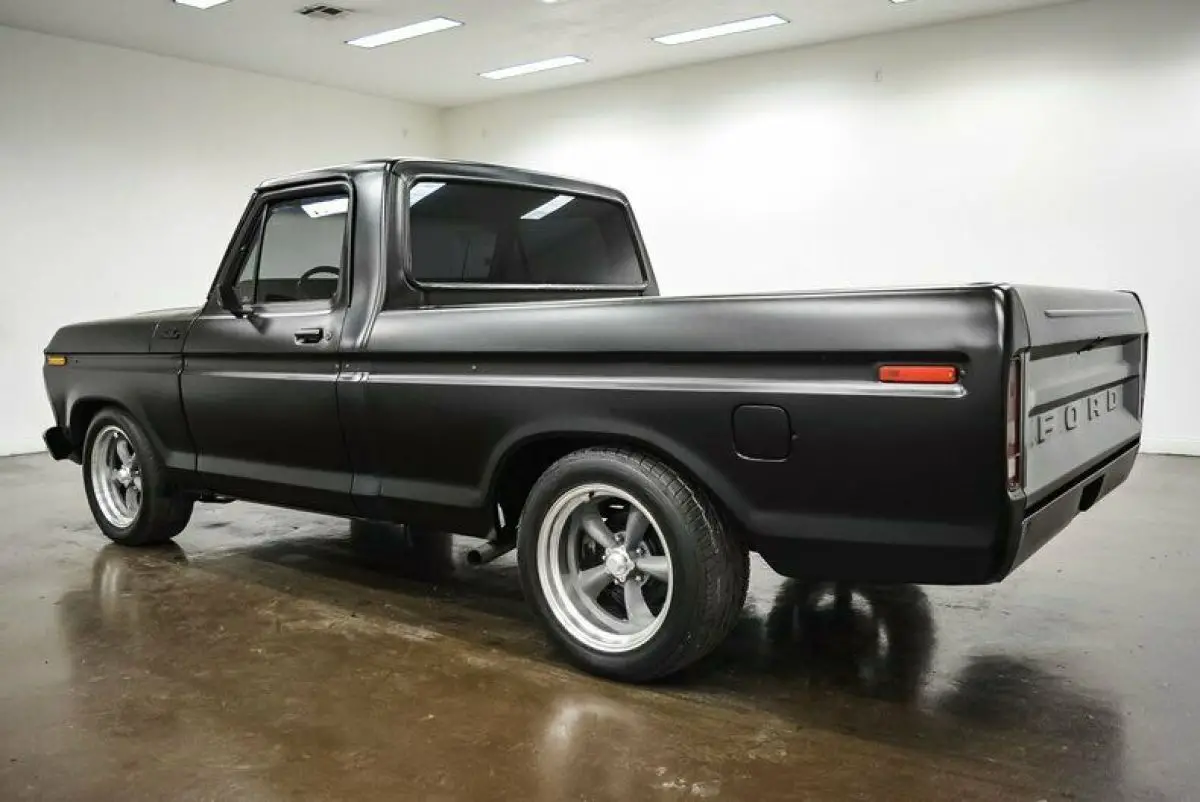 1977 ford f100 ranger 29200 miles flat black pickup truck 400ci v8 c6