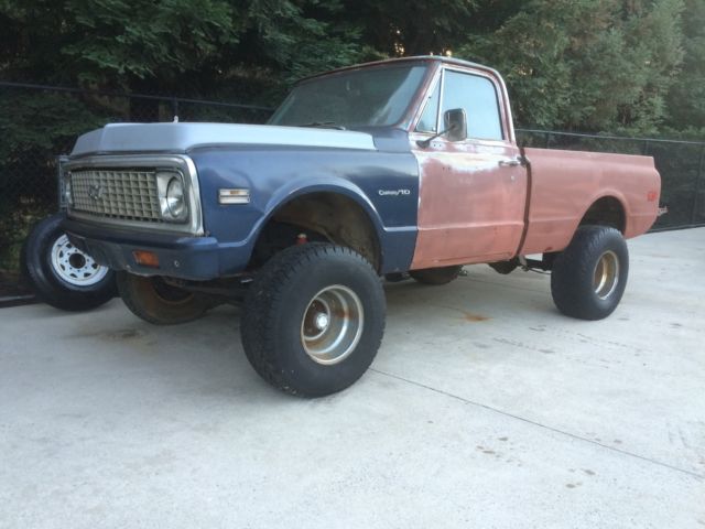 1970 chevy 4x4 shortbed truck with 1972 front clip pickup short bed swb pick up