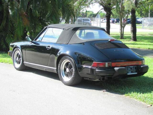 1986 porsche 911 carrera cabriolet! black / tan, 5 spd, only 83k miles, s. fla
