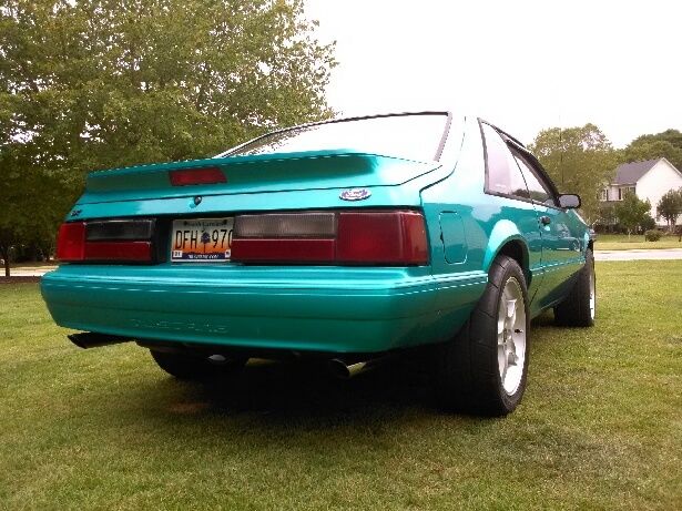 1992 ford mustang lx 5.0 5 spd rare bright calypso green blk interior 99k miles!