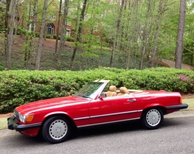 wedding anniversary 1989 signal red mercedes benz 560sl