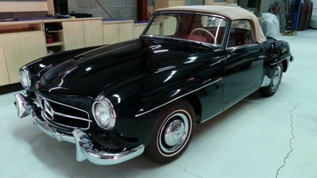 mercedes 190sl black extrior red interior