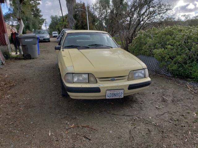 1989 mustang lx coupe notchback rust free all original california rare yellow