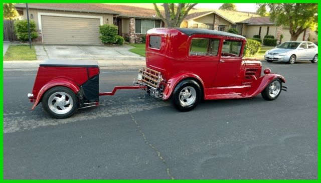 1928 ford model a sedan/matching trailer restomod 350/350 corvette irs 4wdb ac