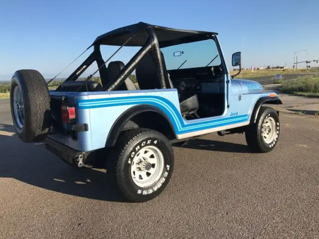 1985 cj-7 renegade rare ice blue paint code 4c rot free cold a/c