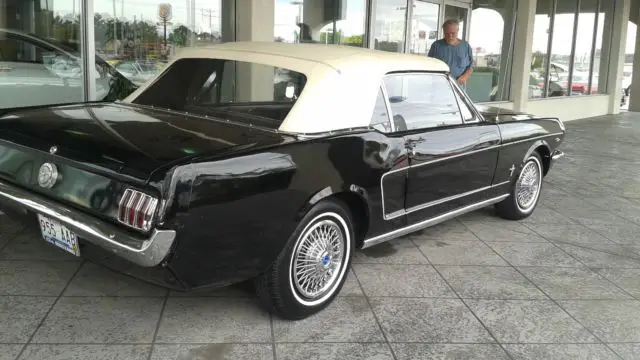 1966 ford mustang black with white convertible top