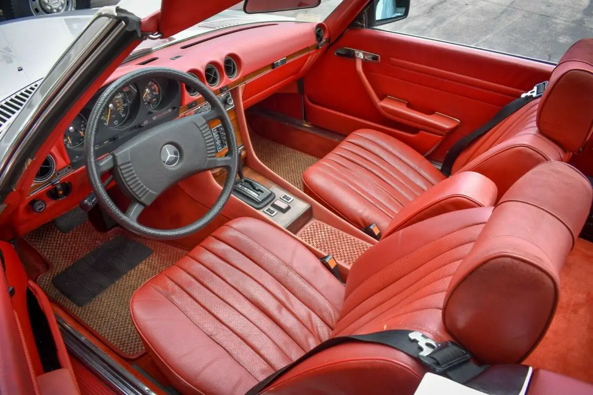 1979 mercedes benz 450sl - silver over red! original paint, original interior!