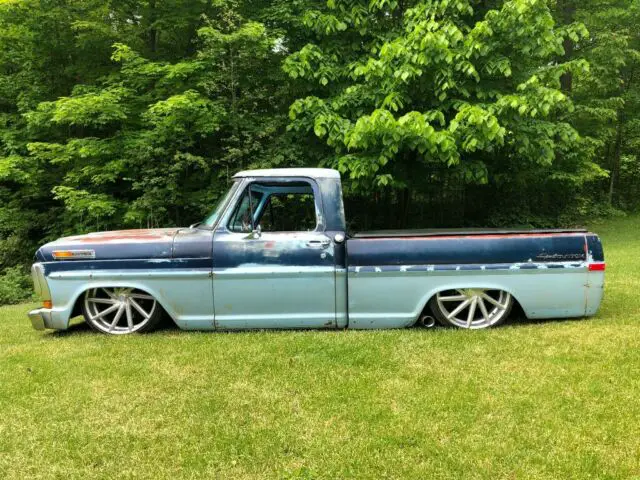 1972 ford f100 rat rod patina bagged air ride slammed lowrider crown vic swap