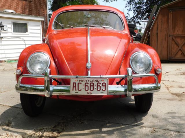 beautiful 1956 vw beetle 'oval window'; numbers matching, recent restoration
