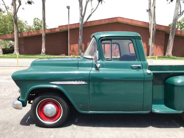 no reserve 1955 chevrolet 3100 shortbed stepside california truck #s matching