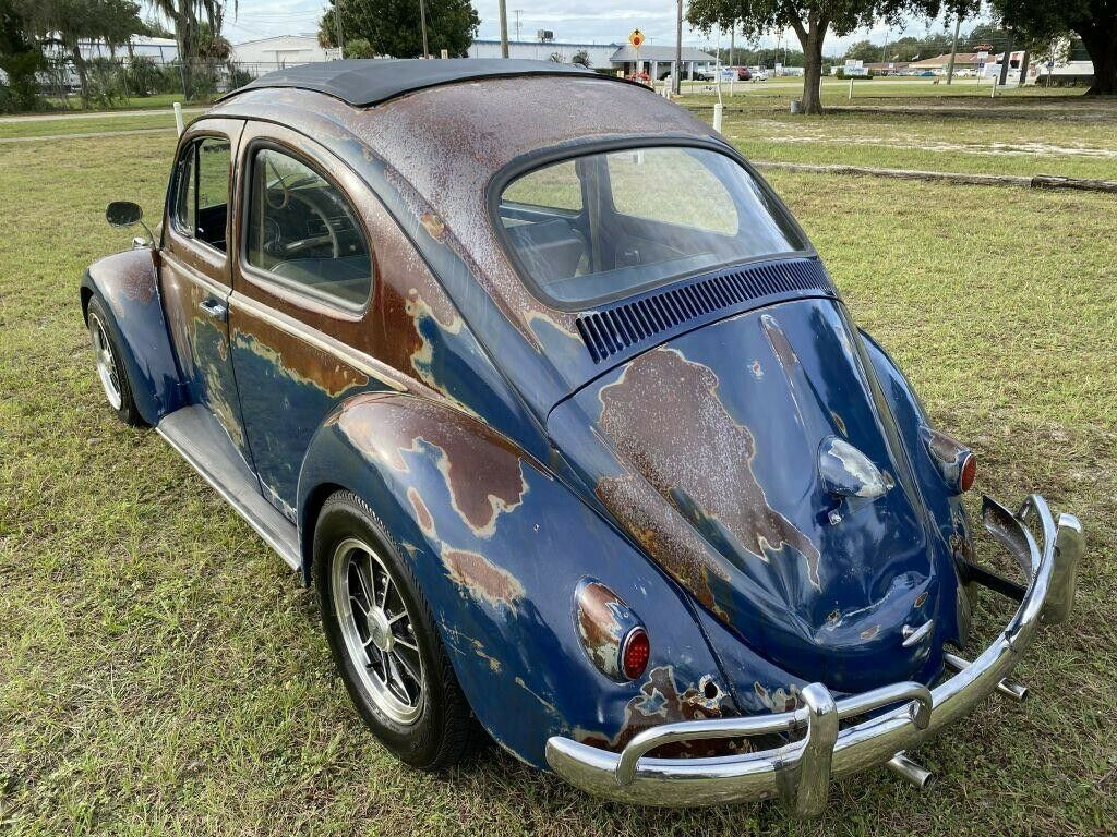1960 vw bug beetle factory ragtop. rat rod with cool patina. solid florica car!