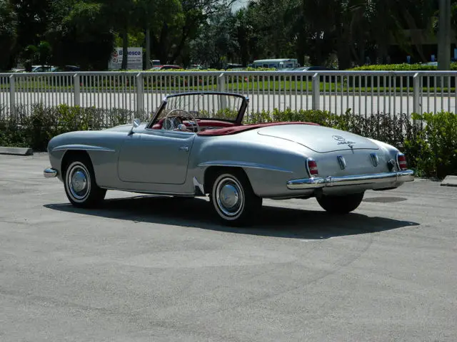 1955 mercedes benz 190sl db180 silver over berry red full leather interior