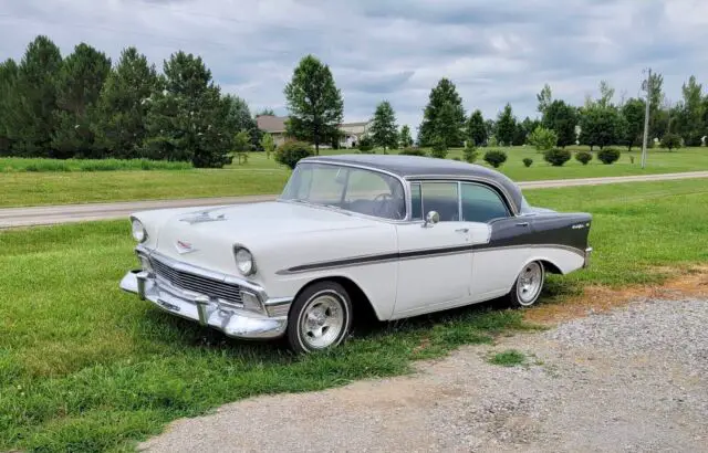 1956 chevrolet bel air hardtop sedan white rwd manual