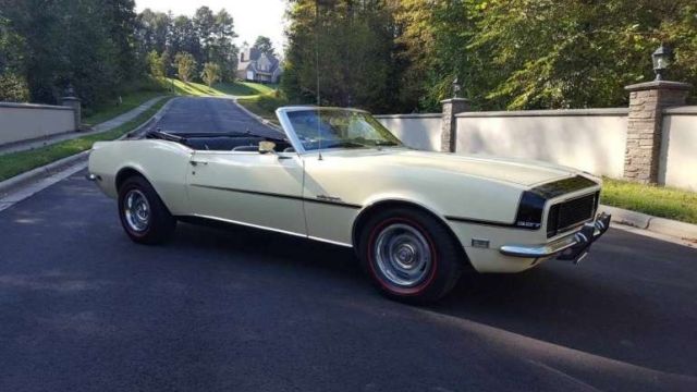 1968 chevrolet camaro rs convertible 327/275hp v8 powerglide transmission rwd nc