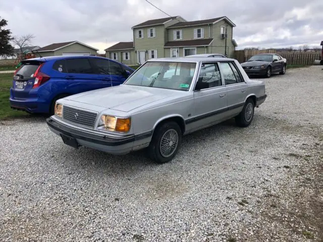 1988 plymouth reliant sedan grey fwd automatic le