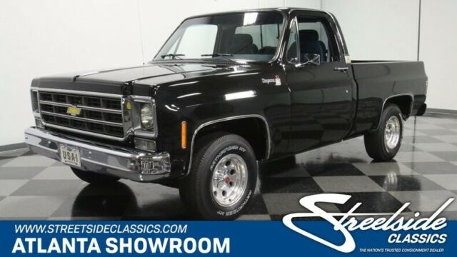 classic vintage chrome c10 cheyenne chevy 350 v8 3-speed auto transmission black