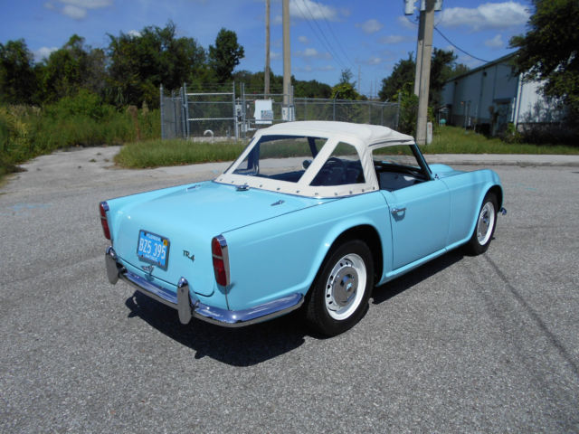 1964 truimph tr4,2.1 liter,rare wedgewood blue,blue int,body off restoration,new