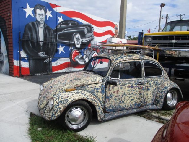 1968 volkswagon beetle lowered patina rat rod style cool car no reserve