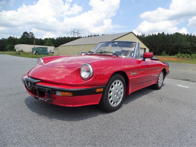 1988 alfa romeo spider quadrifoglio with hardtop red! beautiful!!!!!