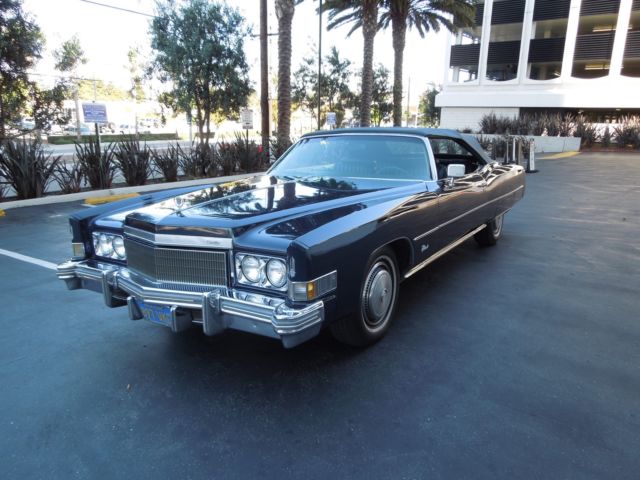 1974 cadillac eldorado convertible classic '74 caddy eldo triple blue 100% calif