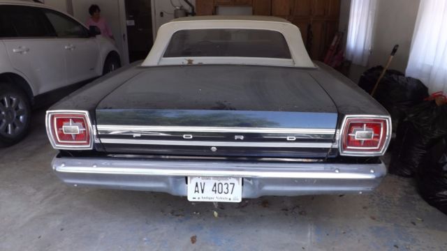 !966 ford galaxie 500 convertible 36,000 mile survivor black inside and out