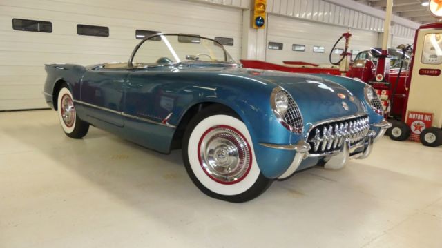1954 chevrolet corvette 84391 miles pennant blue 2 door convertible 235 automat
