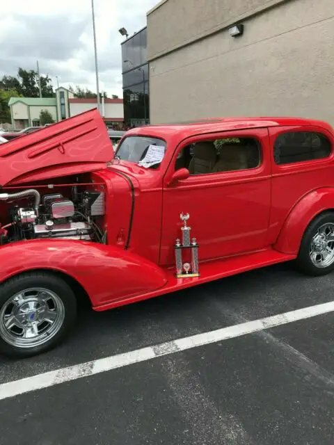 1936 chevy 2dr sedan 3 inch choped top high dollar build street rod hot rod
