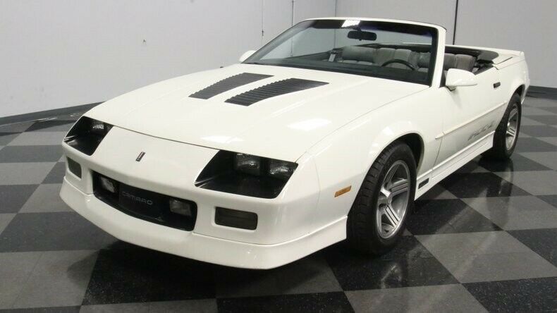 classic vintage chrome chevy iroc z28 convertible 305 v8 auto transmission white