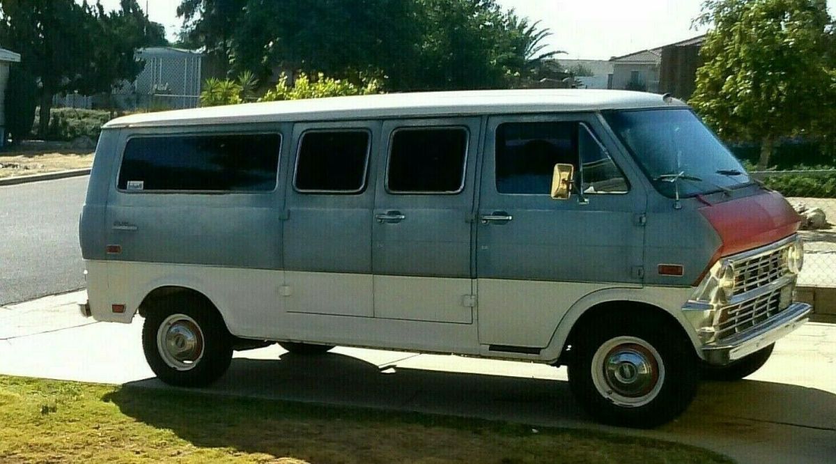 1971 ford econoline club wagon chateau- rare w/ ac ps 302 v8 ca very complete