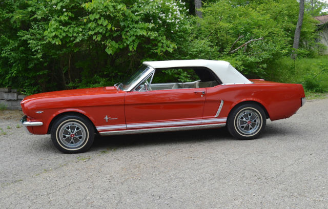 1965 mustang convertible factory a code 289 3spd beautiful red sharp nice car