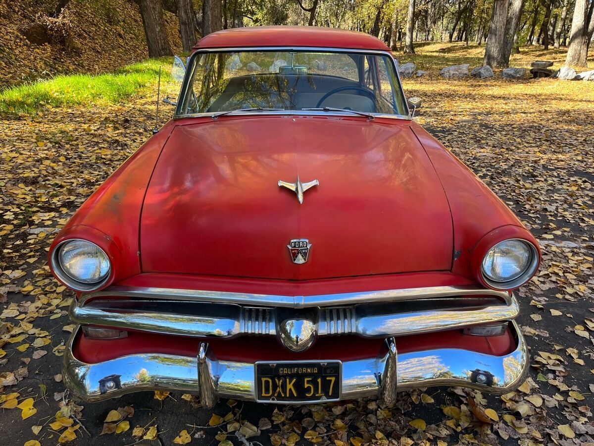 1953 ford customline sedan red rwd manual tudor