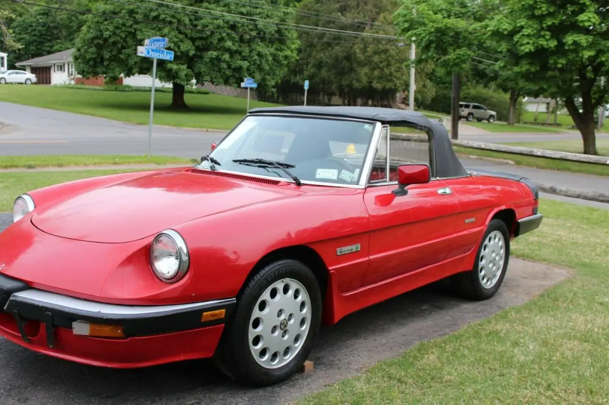 alfa romeo spider quadrifoglio 1986 red convertible