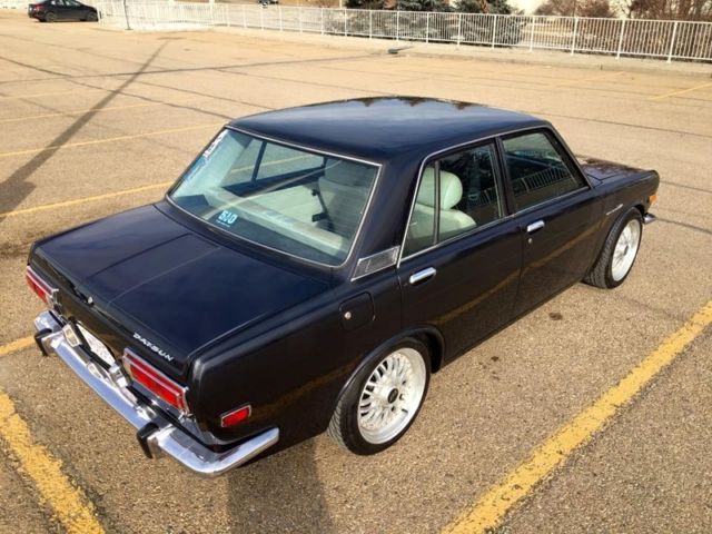 1972 datsun nissan 510 1600 bluebird saloon black on cream leather