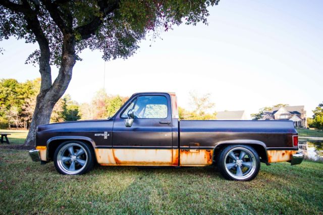 frame off build cold ac, pw, pdl no rust fake patina c10 scottsdale amazing!