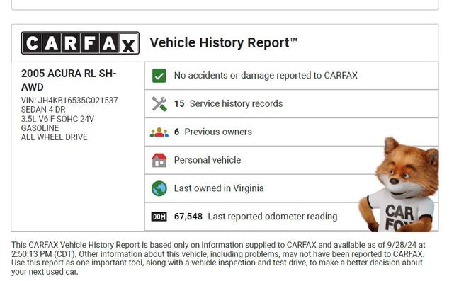2005 acura rl 3.5