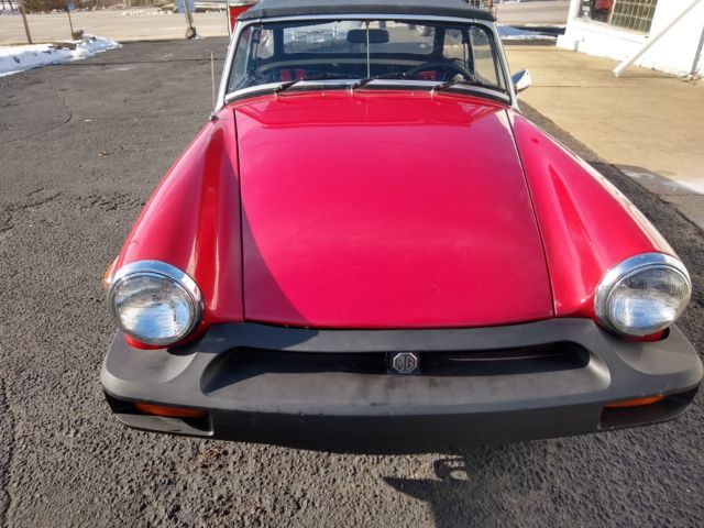 1978 mg midget convertible coupe sharp red 1500 4 speed runs great