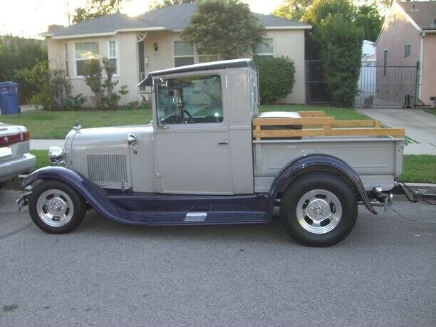 1928 ford model a pickup street rod with 1946 teardrop trailer