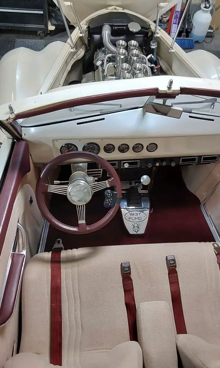1937 ford custom convertible white rwd automatic