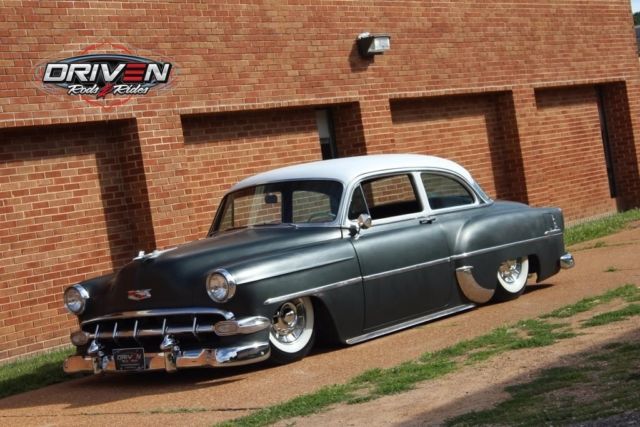1954 chevy 210 post restomod,355ci,auto,ps,pdb,ac,air ride,bagged,rat rod,patina
