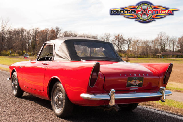 1962 sunbeam alpine roadster, factory red on black, same owner past 28 years!