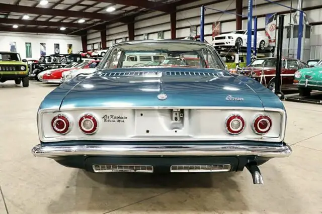 1965 chevrolet corvair 25389 miles tahitian turquoise coupe 6 cylinder turbo 4