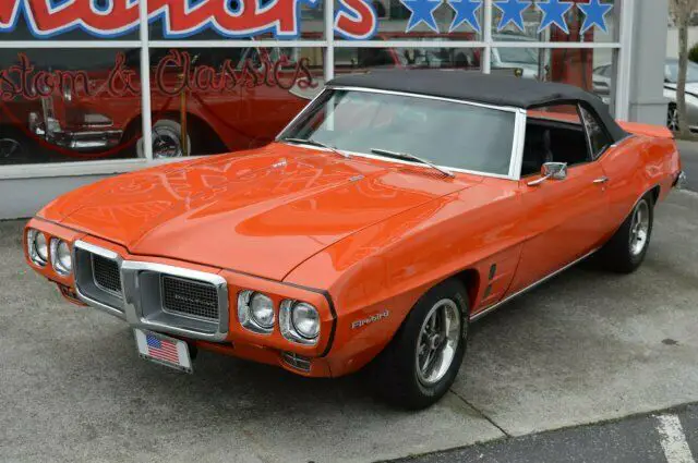 1969 pontiac firebird convertible 4 speed power seat, power top, disc br orange